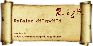 Rafaisz Árpád névjegykártya
