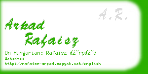 arpad rafaisz business card